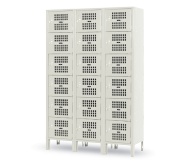 6-Tier Box Locker with Visual Perforations, Pull Tab, and 6" legs