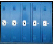 Slate blue metal lockers