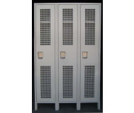 Single Tier Ventilated Lockers, Front View, Closed Doors