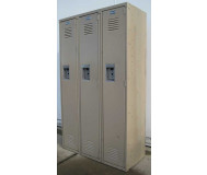 Metal single door storage lockers front angle