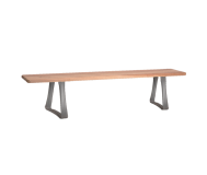Maple Top Hardwood Benches with Pedestals-72"-9.5"-Free Standing Stainless (2)