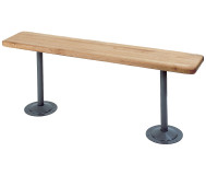 Maple Top Hardwood Benches with Tubular Pedestals