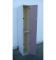 Used guest and employee tier wood lockers, side view, open doors